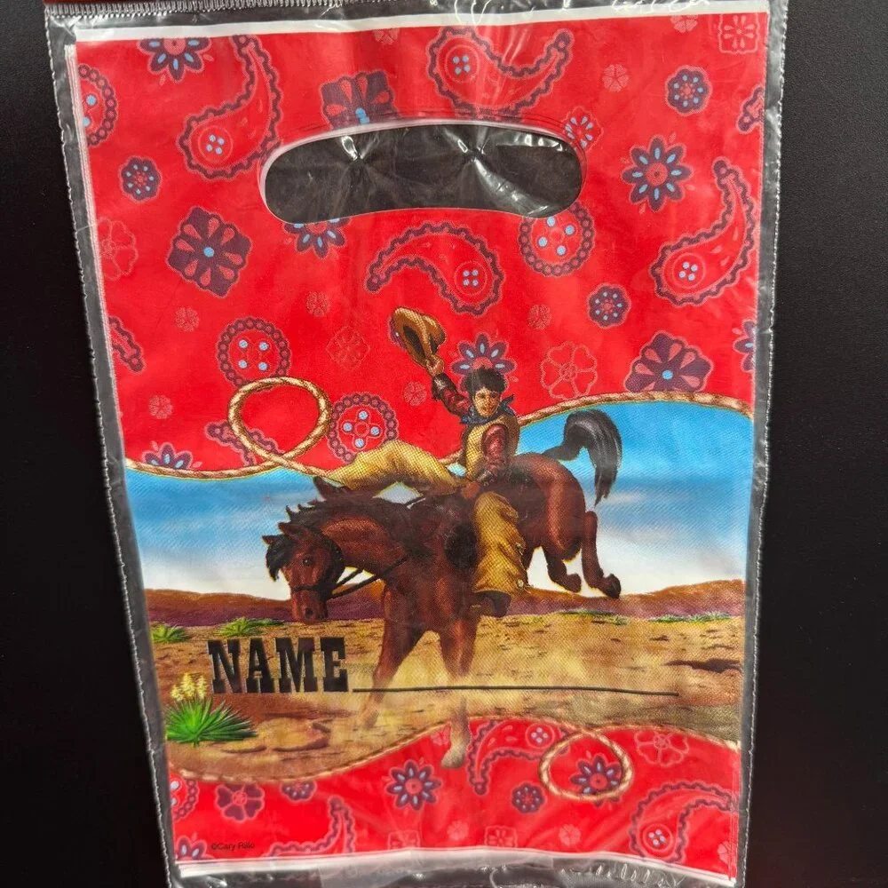 Rodeo Cowboy Loot Treat Bags Paper Art Western Kids Birthday Party
